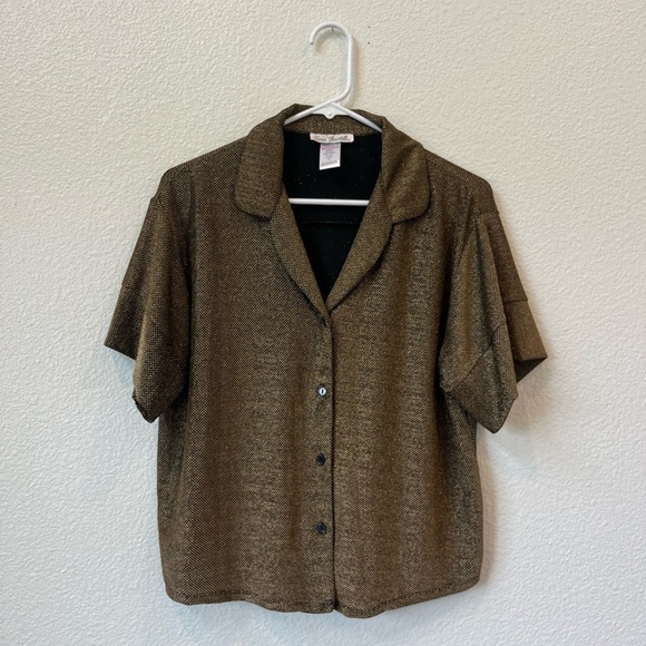 Linea Donatella Metallic Black Blouse - Picture 1 of 4